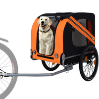 Large Folding Bike Trailer For Dogs 120LB Capacity All-Terrain Pet Carrier, Durable Steel Frame For Cycling, Jogging, Ca