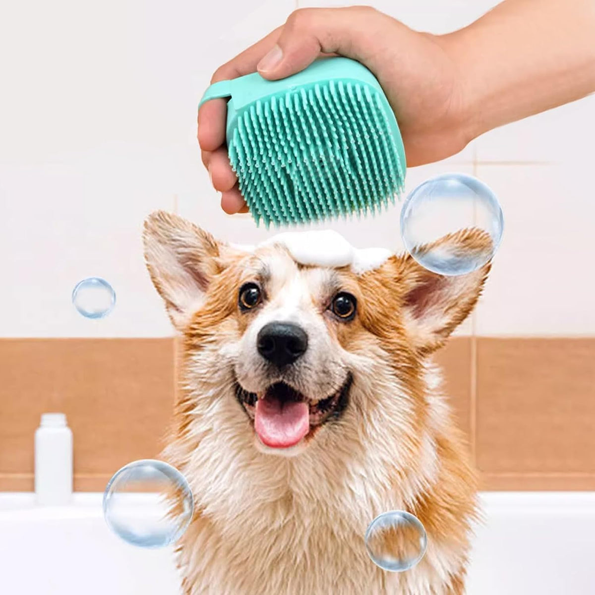 7pcs Pet Grooming Kit, Self-Cleaning Brush Shedding Kit With Nail Clipper, Flea Comb, Shampoo Bath Brush, Finger Toothbr