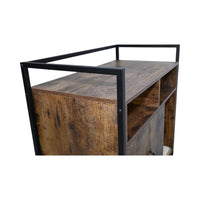 Rustic Brown Wooden Cat Litter Box Enclosure, Spacious Hidden Cat Litter Box with Scratching Mat Furniture for Bedroom, 