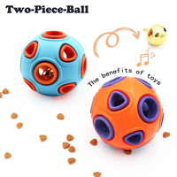 Dog Rubber Ball With Bell Sound, 2-Pack, Interactive Pet Chew Toy For Puppies And Small Dogs.Please Note That Both Items