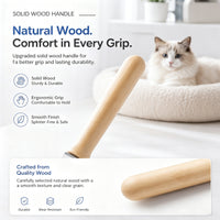 Stainless Steel Cat Litter Scoop With Fine Mesh Sifter, Durable Metal Litter Scooper With Ergonomic Wooden Handle, Heavy