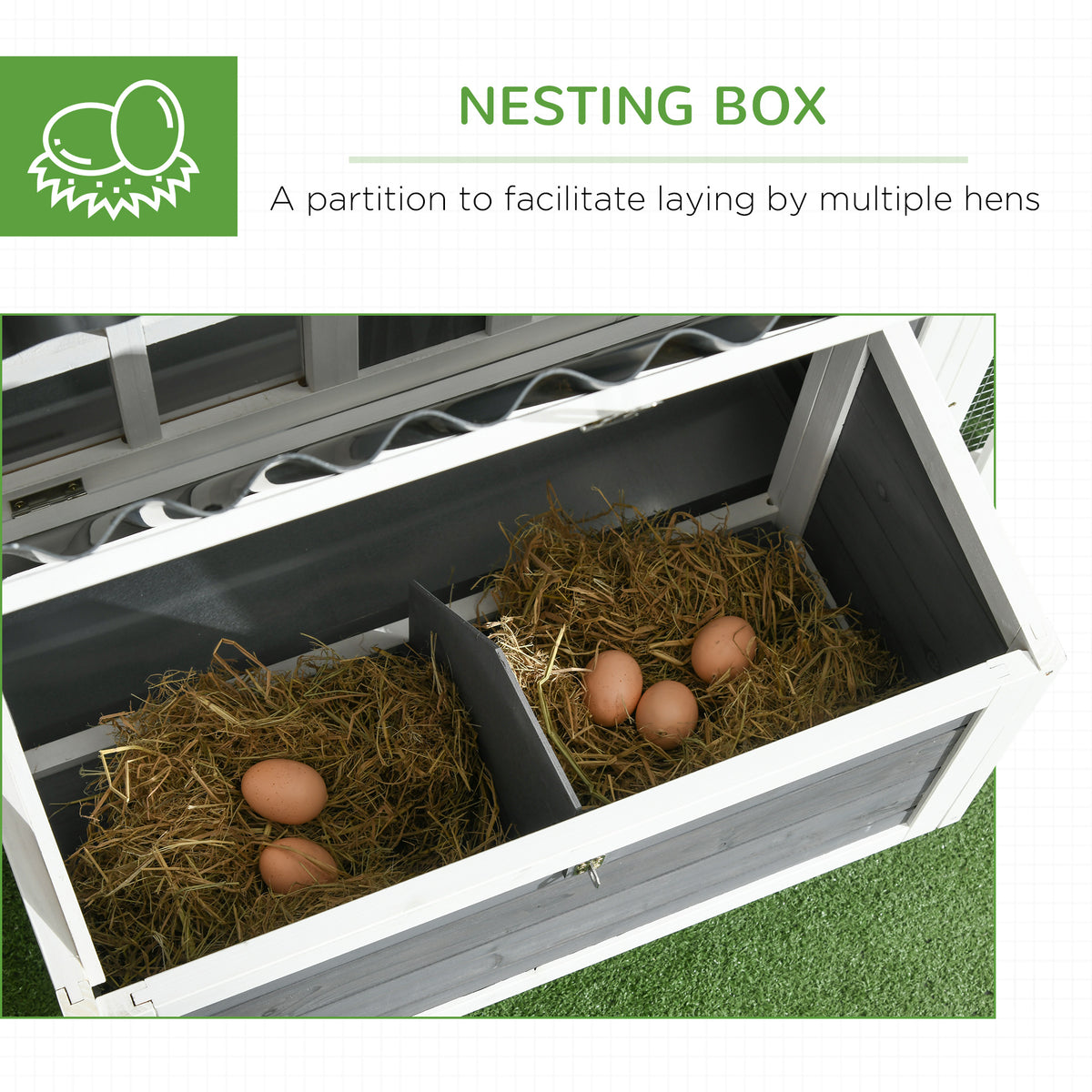 Wooden Chicken Coop with Run for 1-2 Chickens, 68" x 59" x 42"