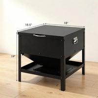 Heavy Duty Stainless Steel Chicken Feed Hopper with Lift Top Cover, Raised Legs Spill-Proof Poultry Feeding Box for Back