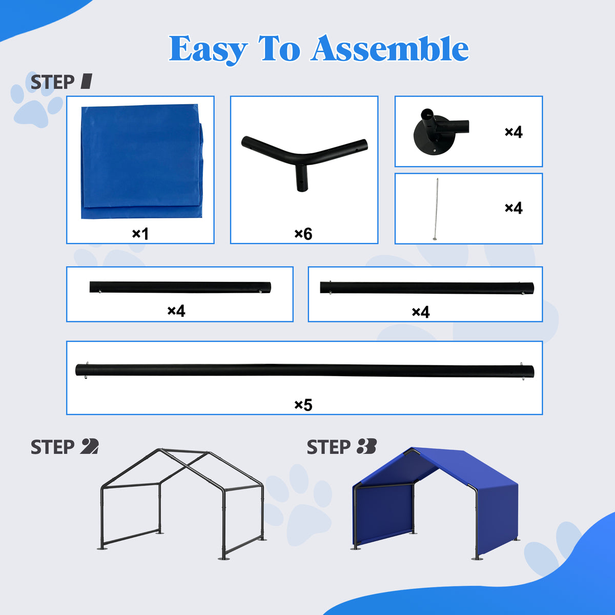 Dog Shade Shelter Outdoor Tent for Small Medium Dogs, Waterproof Sun Protection Pet House for Dogs, Small Animals and Li