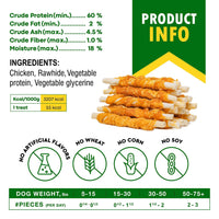 Rawhide Sticks for Dogs Chicken-Wrapped Grain-Free Chews