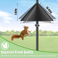 94Inch Squirrel Proof Bird Feeder Pole Heavy-Duty Bird House Pole Outdoor Bird Feeding Station with 5 Adjustable Heights