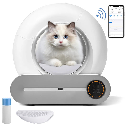 Say goodbye to messy litter! 🐾✨ Meet the Smart Self-Cleaning Litter Box with App Control and Safety Features! Perfect for busy cat parents! 😻📱 - BIG FRENCHIES