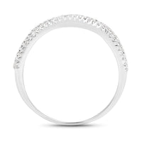 0.46 Carat Genuine White Diamond 14K White Gold Ring (F-G Color, SI Clarity)