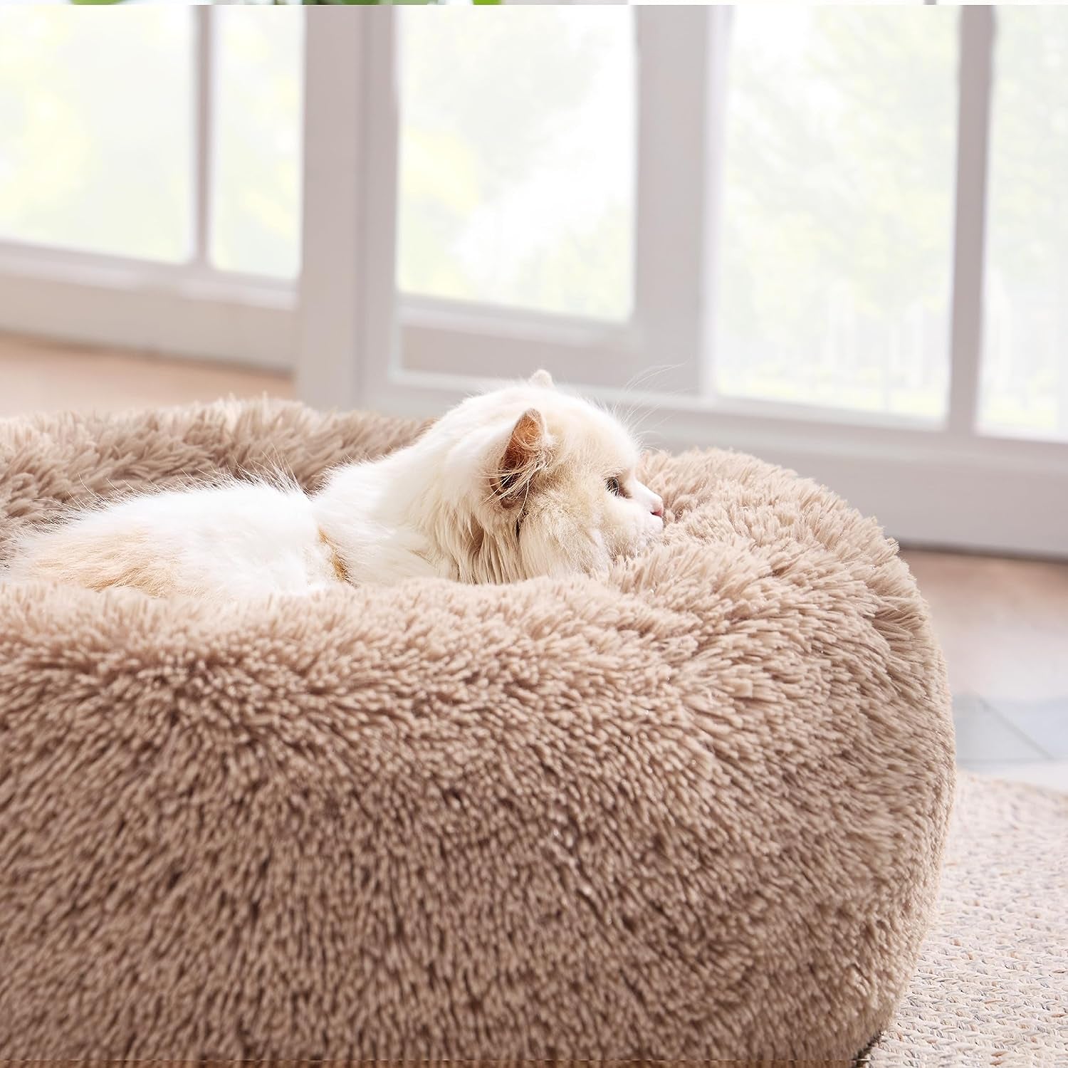 Anti-Slip round Fluffy Plush Faux Fur Pet Bed - BIG FRENCHIES