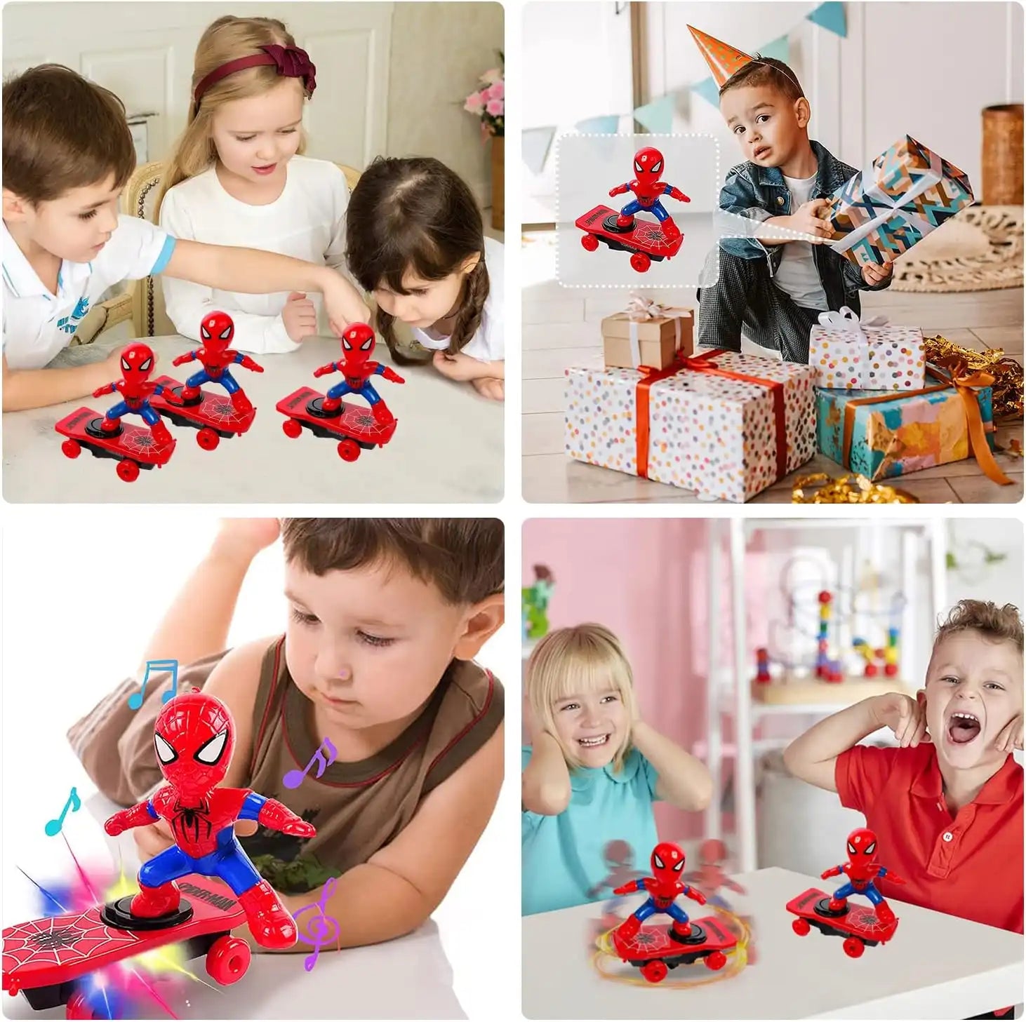 MEACAOFG Spider Man stunt toy car. children's toys with lights and sounds. mini Spider Man toys. stunt toy car. Spider Man toy scooter. light up toy car. suitable for children aged 3 years and above