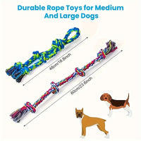 Tough Dog Rope Toys For Aggressive Chewers, Tough Tug Of War Dog Toys For Large, Medium & Small Dogs