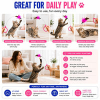 Wearable Cat Feather Collar Toy Interactive Neck-Worn Cat Teaser Automatic Exercise Toy Boosts Pet Activity Levels