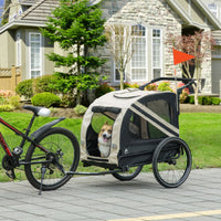 2-in-1 Pet Bike Trailer for Small Dogs, Road-Visibility Dog Stroller Bicycle Carrier, Weather-Strong Bike Wagon Trailer 