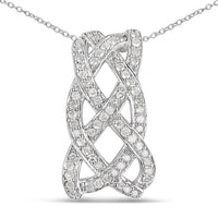 0.54 Carat Genuine White Diamond .925 Sterling Silver Pendant