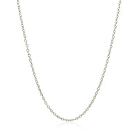 18k White Gold Round Cable Chain 1.5mm