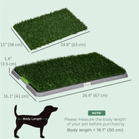 Artificial Grass Pee Pad for Dogs Potty Training, 26" x 16", 2 Packs, Green