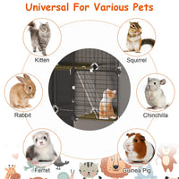 1Pc 3 Tier Cat Cage Indoor with Litter Box Hammock Detachable Metal Wire Cat Kennel Cat House Cat Enclosure with Ladder 