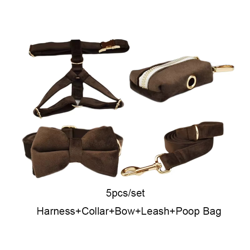 Personalized Dark Brown Velvet Classic Set