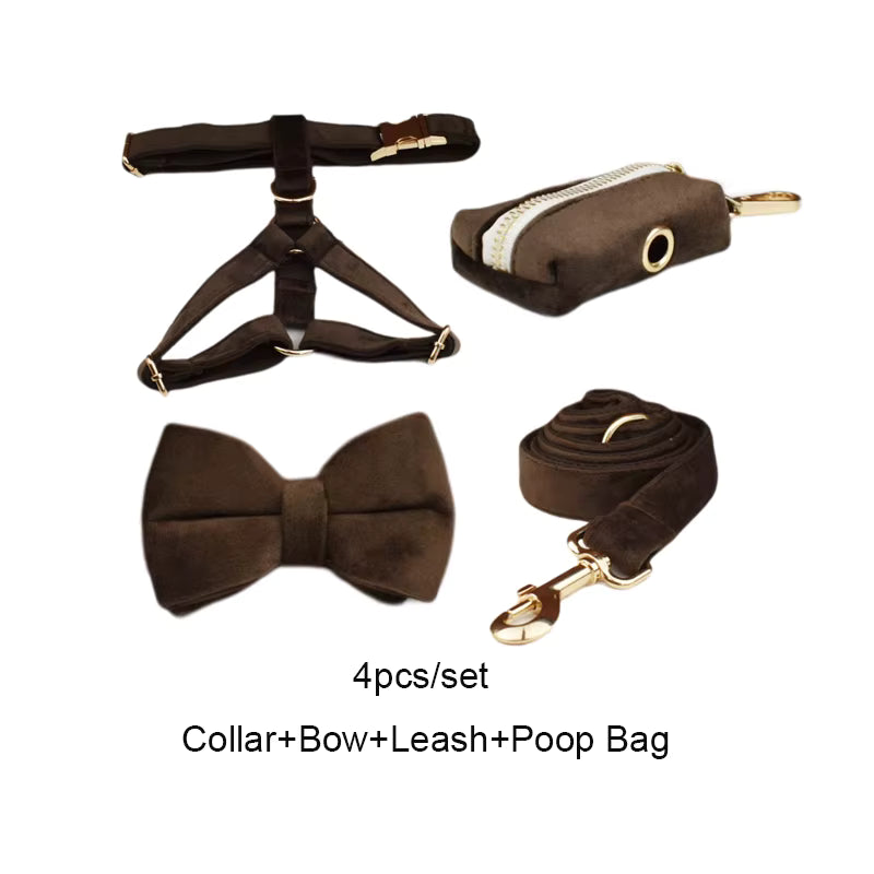 Personalized Dark Brown Velvet Classic Set