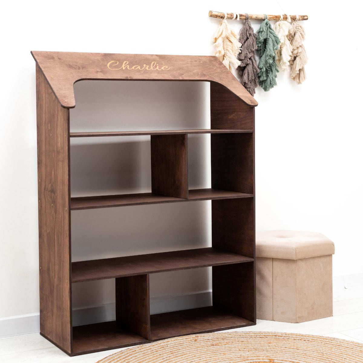 Pink Dollhouse Bookcase