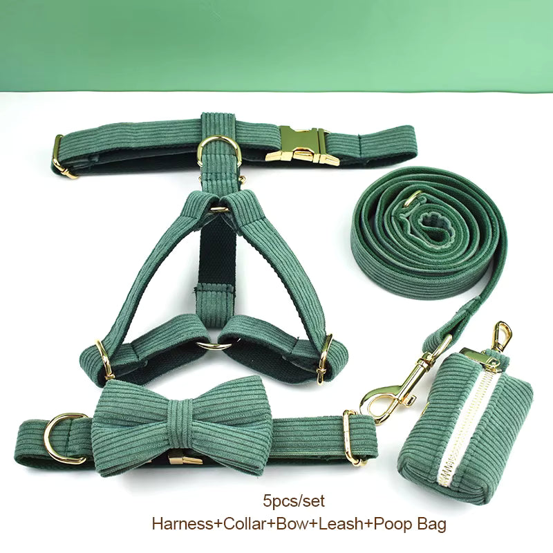 Personalized Dark Green Corduroy Classic Set