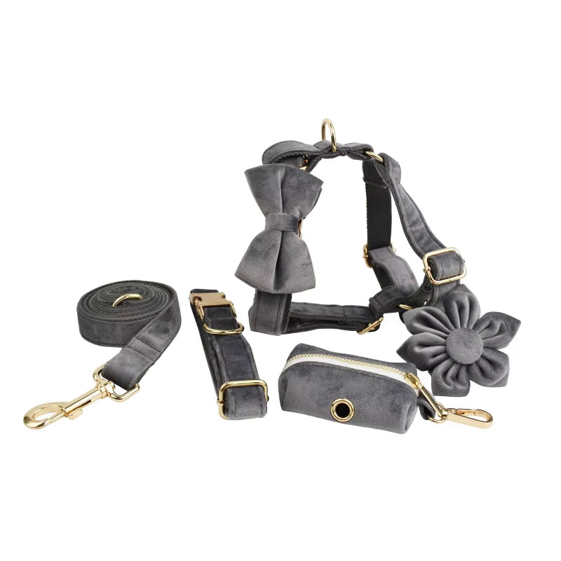 Personalized Dark Grey Velvet Classic Set