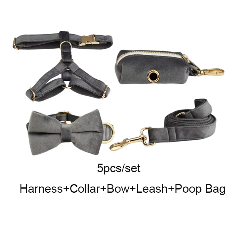 Personalized Dark Grey Velvet Classic Set