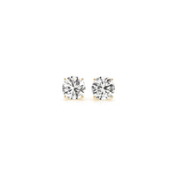 1 cttw Certified IGI Lab Grown Round Diamond Stud Earrings 14k Yellow Gold (G/VS2)