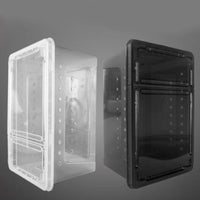 Portable Reptile Terrarium Habitat for Mini Pet Houses Breathable Holes Stackable Container (Black-M) - BIG FRENCHIES