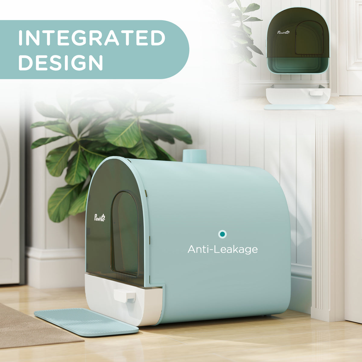 Fully Enclosed Cat Litter Box with Lid & Drawer Design, Covered Litter Box Anti-Leakage, Anti-Splashing, for Indoor Cats