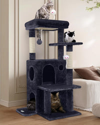 50-Inch Cat Tree Tower for Large Indoor Cats with Scratching Post & Caves
