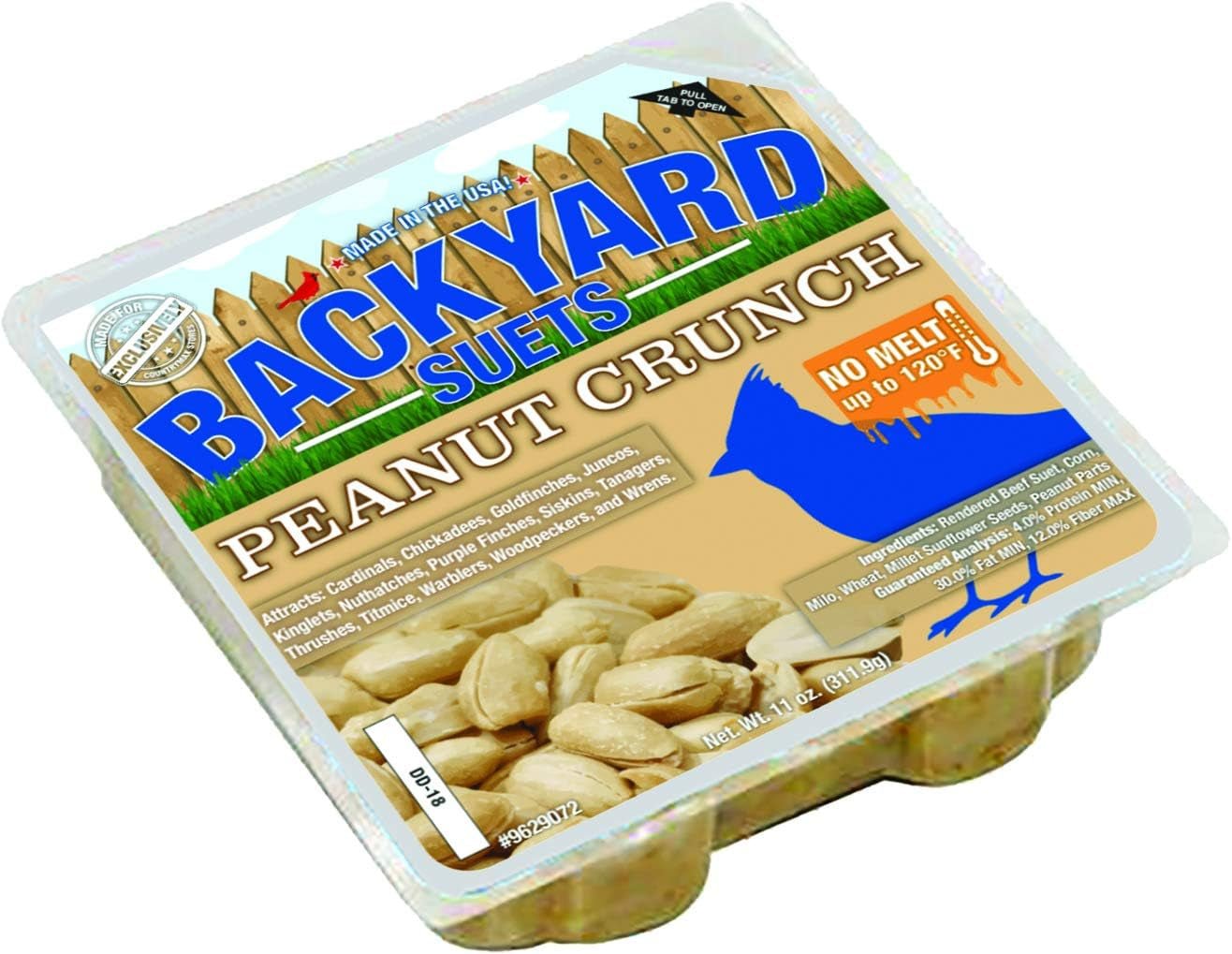 No Melt Premium Suet Cakes 12 Pack (Peanut Butter Crunch) - BIG FRENCHIES