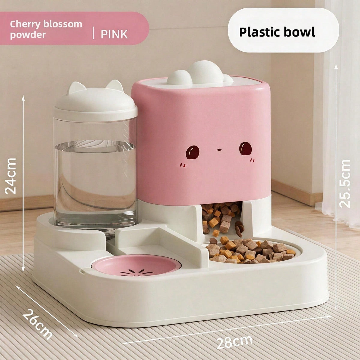 2 In 1 Automatic Pet Feeder And Water Dispenser, Large Capacity 2300ML Feeder & 1000ML Water Bowl, Gravity Refill Anti S