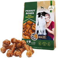 Peanut Butter Bones for Dogs Cranberry Rawhide-Free Chews