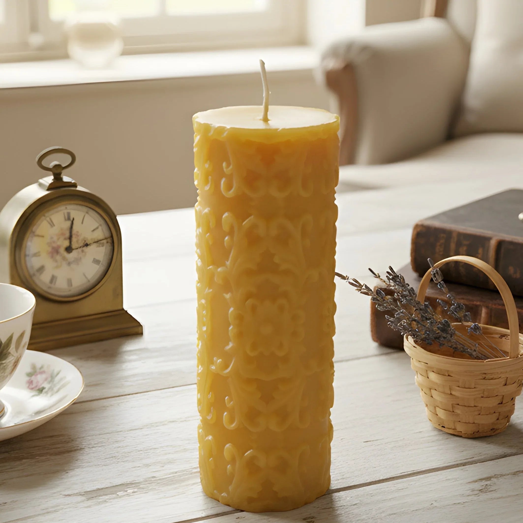 French Country Beeswax Pillar Candle - BIG FRENCHIES