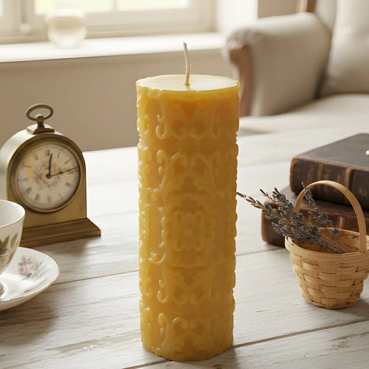 French Country Beeswax Pillar Candle - BIG FRENCHIES