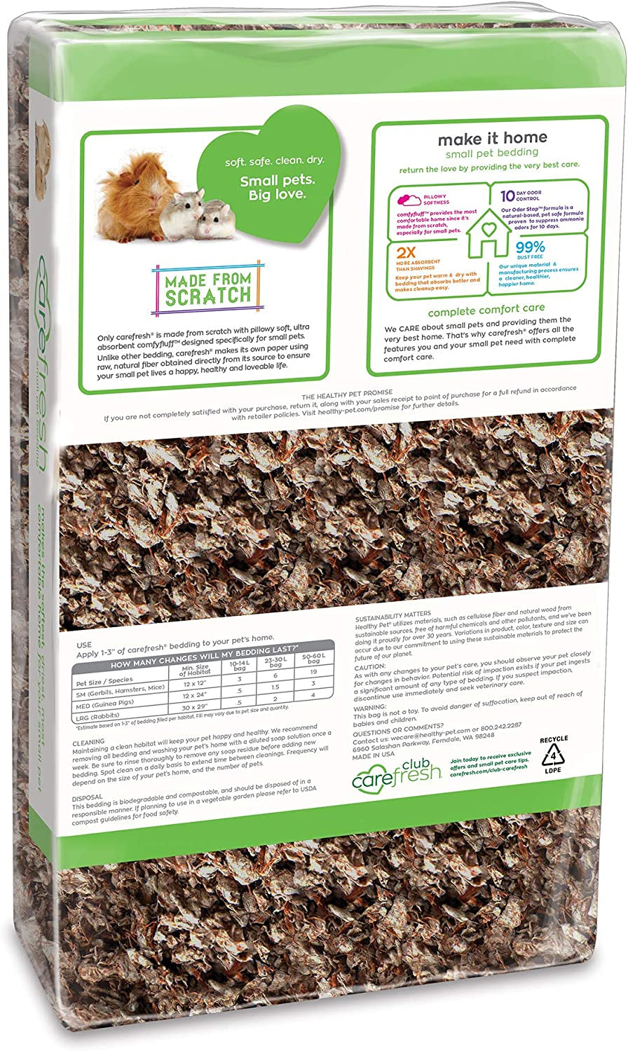 99% Dust-Free Natural Paper Small Pet Bedding with Odor Control, 30 L - BIG FRENCHIES