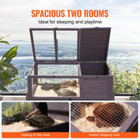 Wooden Tortoise House Rolling Tortoise Habitat Indoor & Outdoor For Snakes