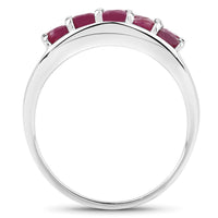 1.30 Carat Genuine Ruby .925 Sterling Silver Ring