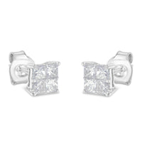 10K White Gold Diamond Stud Earrings (3/4 cttw, H-I Color, SI2-I1 Clarity)