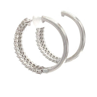 Natural 1.02ct Diamond Hoop Earrings 10KT White Gold