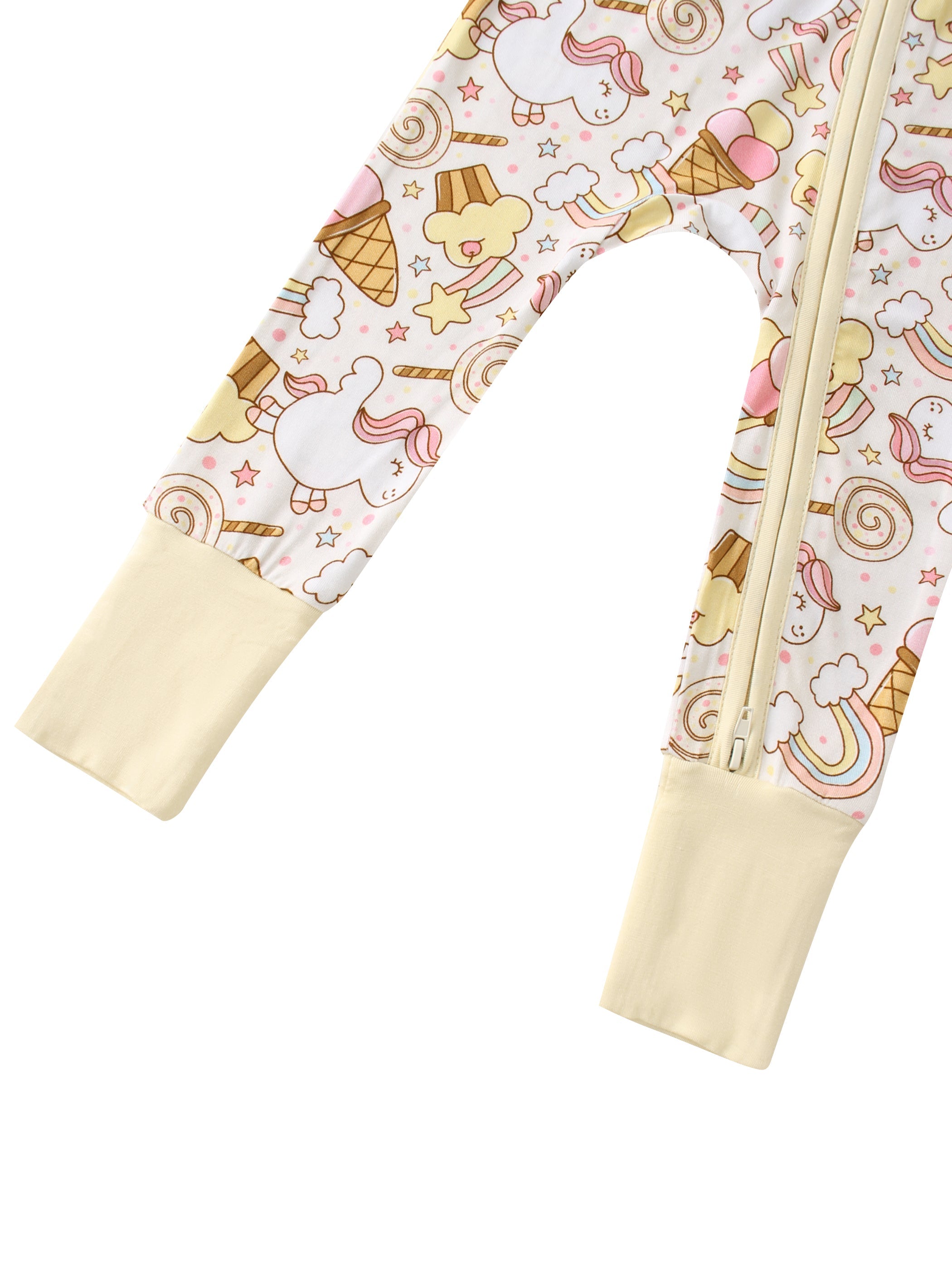 PoshTOT Rainbow Snacks Bamboo Baby Convertible Zippy Romper