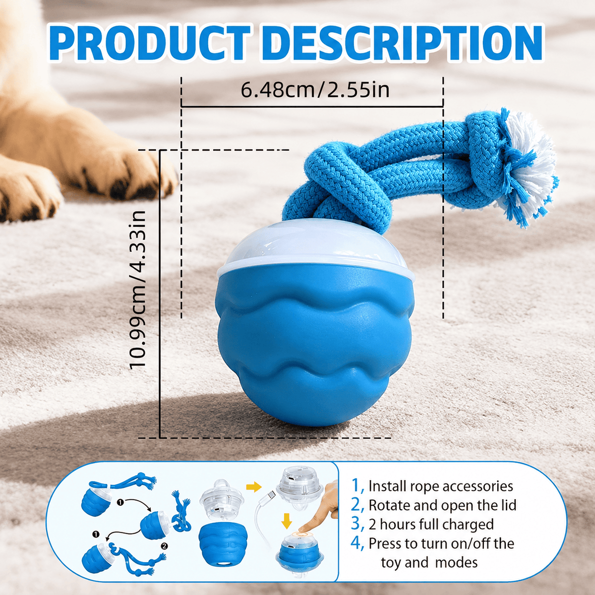 2026 New Interactive Dog Pull Toy, Stimulate Dog Intelligence & Keep Fit, Indoor & Outdoor Use For Medium Large Dogs, Do