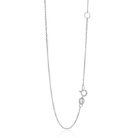 14k White Gold Adjustable Cable Chain 1.1mm