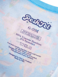 PoshTOT World Map Bamboo Baby Convertible Zippy Romper