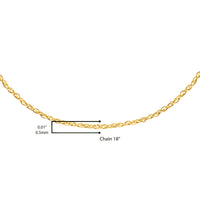Solid 10K Yellow Gold 0.5mm Slim and Dainty Unisex 18" Rope Chain Necklace