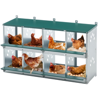 8 Compartment Chicken Nesting Boxes,For Laying Eggs, Metal Poultry Nest Box Wall Mount For Chickens, Hens, Large Vented 