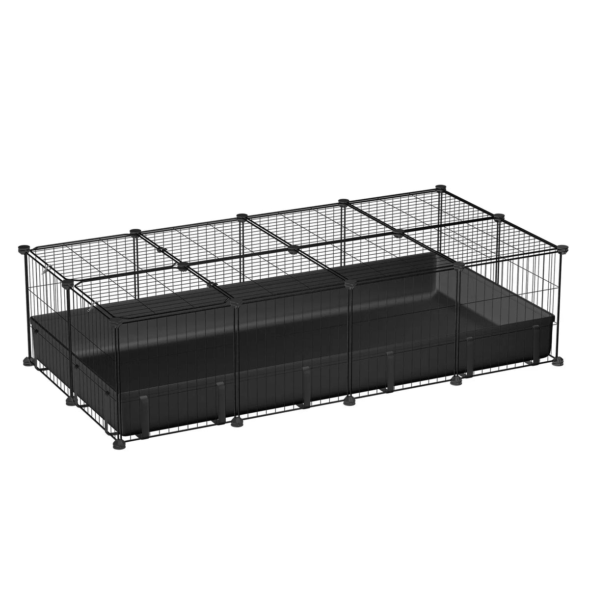 47x24x12" Guinea Pig Cage Small Animal Playpen DIY Metal Pet Enclosure with 20 Panels Waterproof Floor Mat for Hedgehogs
