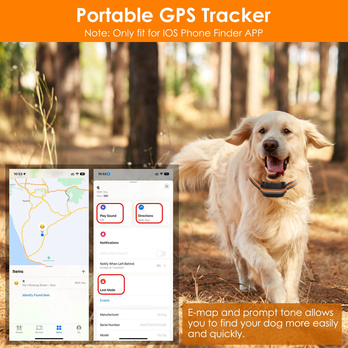 2 In 1 Dog GPS Fence Tracker Wireless GPS Dog Fence GPS Dog Collar With 32-2887FT Radius IPX6 Waterproof For Small Mediu
