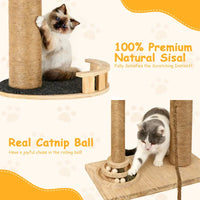 Floor To Ceiling Cat Tree, 6 Level Adjustable Height Climbing Tower With Thickened Scratching Posts, Cats Activity Cente